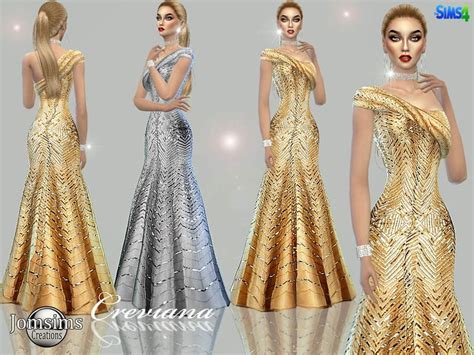 Jomsims Creviana Dress Sims 4 Dresses Sims 4 Clothing Dresses