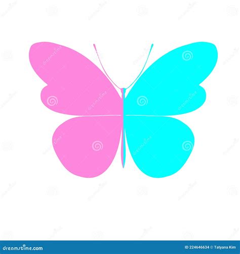 Mariposa De Dos Colores Icono De Ilustración Vectorial De Mariposa