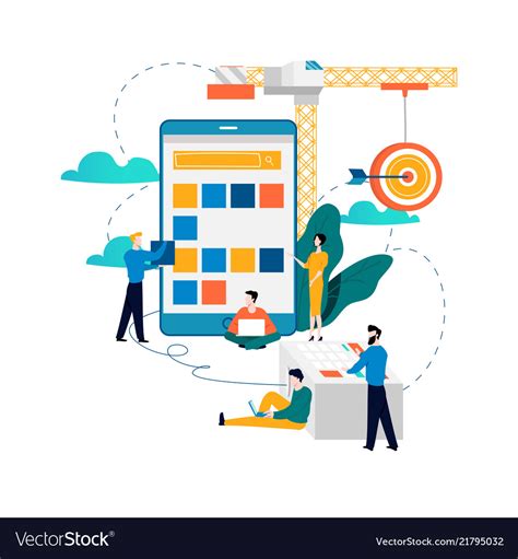 Mobile Application Development Process Royalty Free Vector