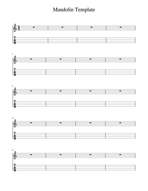 Mandolin Template Sheet Music For Mandolin Solo Download And Print In Pdf Or Midi Free Sheet
