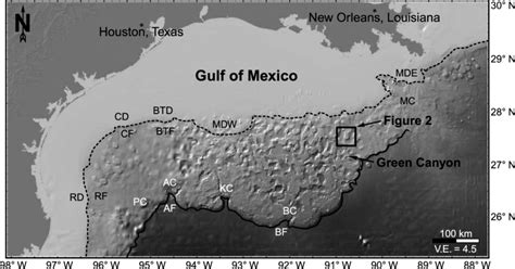 Bathymetric Map Of Gulf Of Mexico Created Using Geomapapp Marine