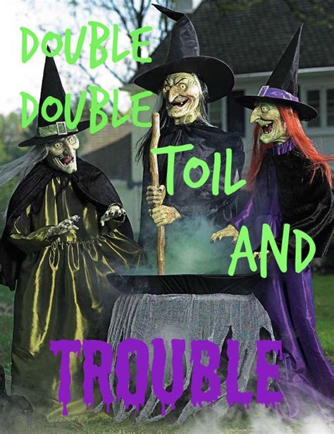 Details About Set 3 Lifesize Animated Witches Coven W Cauldron Outdoor