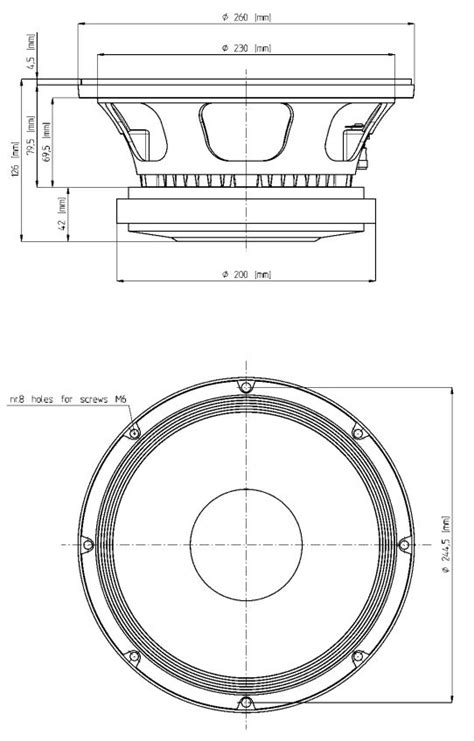 18 Sound 10mb600 Speaker 16 Ohm 10 Inch