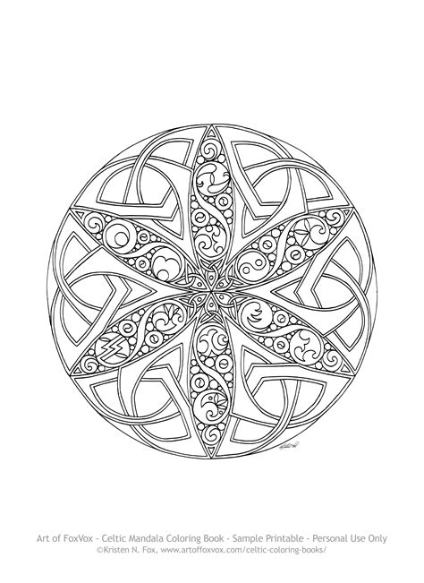 Free Celtic Mandala Coloring Page To Print Art Of Foxvox