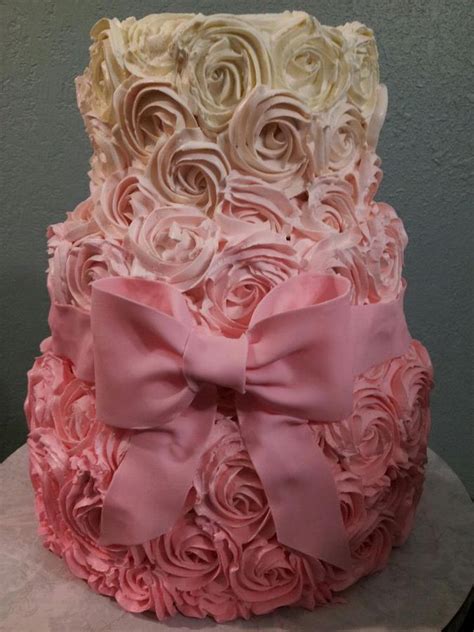 Ombre Pink Rose Cake Pink Rose Cake Rose Cake Pink Rose