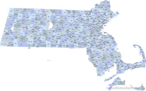 Massachusetts Zip Codes Map List Counties And Cities