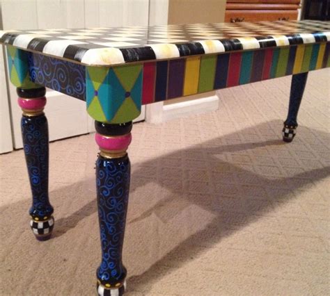 Buy Custom Made Hand Painted Farmhouse Benchwhimsical Painted Bench