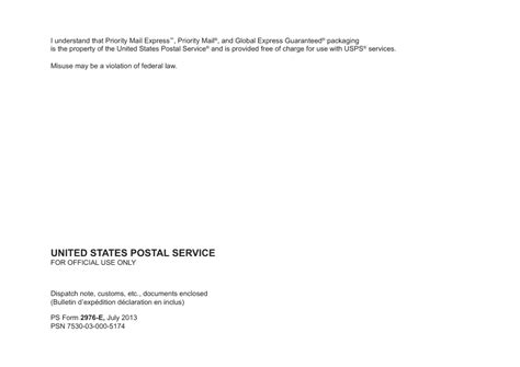 Ps Form 2976 Customs Declaration Printable Pdf Downlo