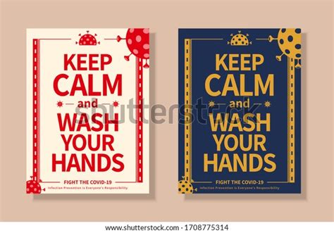 Keep Calm Wash Your Hands Poster Stock Vector Royalty Free 1708775314