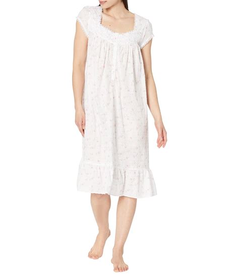 Eileen West Cap Sleeve Cotton Waltz Nightgown In White Lyst