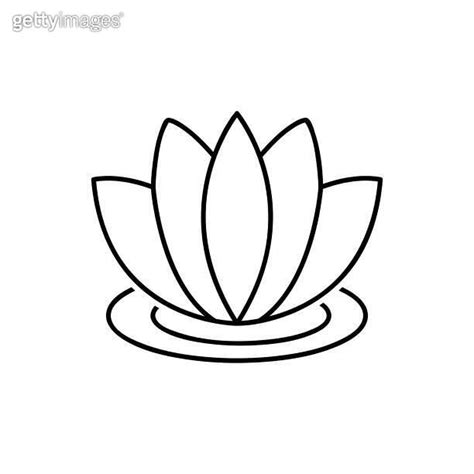 Lotus Flower Icon Outline Illustration Of Lotus Flower Vector Icon For