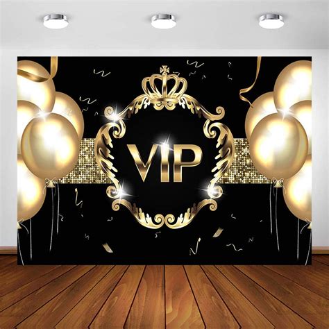 Buy Avezano VIP Party Backdrops For Birthday Photoshoot X Ft Golden Balloon Black Gold Theme