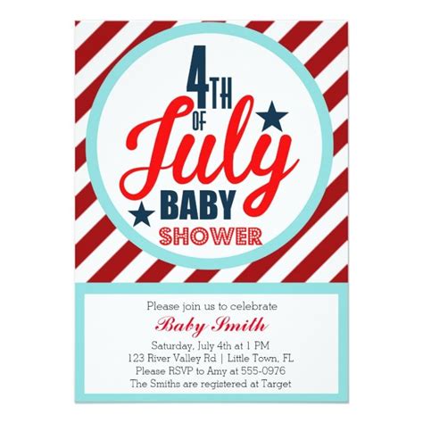 Fourth Of July Baby Shower Invitation July Baby Shower