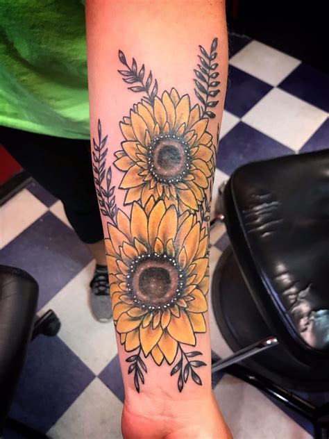 Elegant Sunflowers Sunflower Forearm Tattoo Women Forearm Tattoo