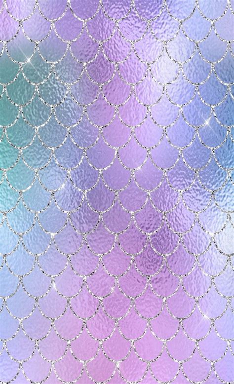 Mermaid Scales Pastel Sparkle Glitter Iridescent Purple And Teal