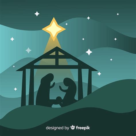 Free Vector Flat Christmas Nativity Scene