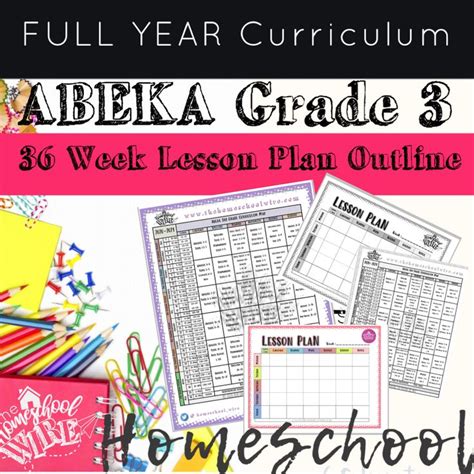 Abeka Third Grade Homeschool Curriculum Map Entire Year Third Grade