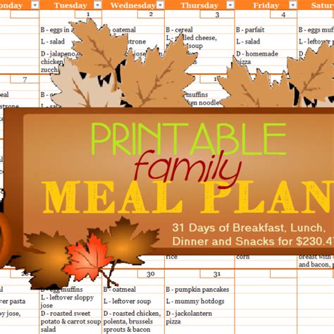 It is traditional in bavaria, in poland, and in hungary. Printable Menu Planner - October 2013 - Week One - Meal Plan - Breakfast, Lunch, Dinner & Snacks ...