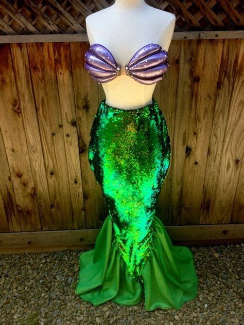dreaming ariel resin shells and tail sequin walkable custom adult mermaid costume fantasias