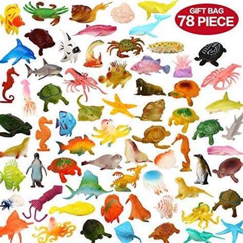Valefortoy Ocean Sea Animals 78 Piece Mini Sea Life Creatures Toys Set