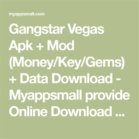 Gangstar Vegas Apk Mod Moneykeygems Data Download Myappsmall