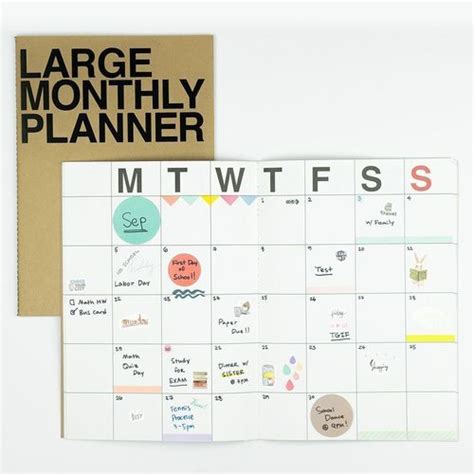 Mochithings Large Monthly Planner