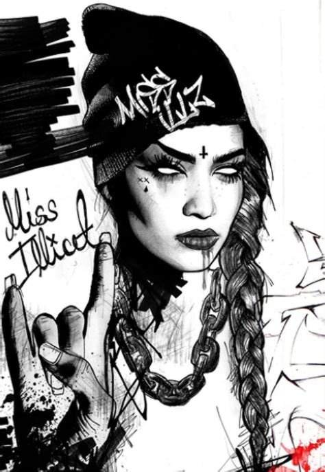 Miss Illicit Art Graffiti Girl Chicano Art