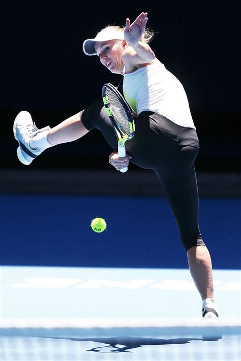 Caroline Wozniacki Practice Session At The Australian Open In Melbourne