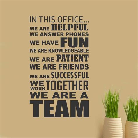 Teamwork Wall Decal In This Office We Are A Team Lettering How To