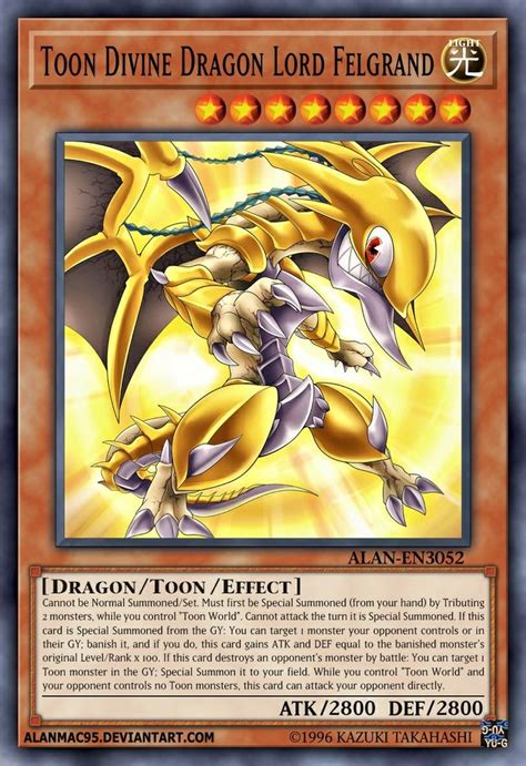 Toon Divine Dragon Lord Felgrand Custom Yugioh Cards Yugioh Dragon