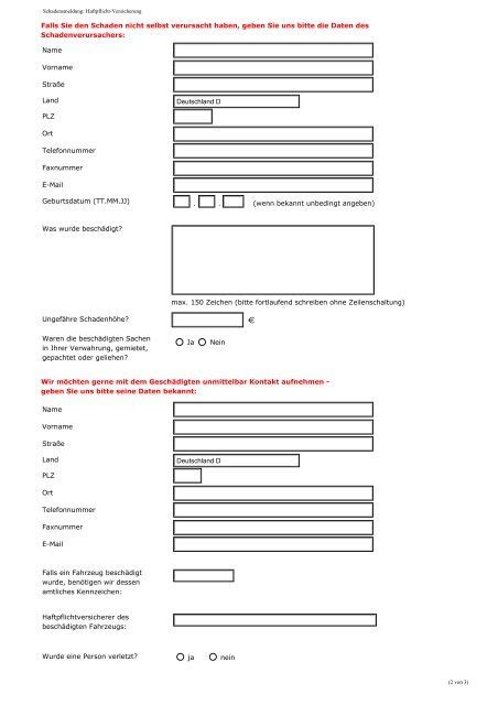 Check spelling or type a new query. Musterbrief Versicherung Schadensmeldung Haftpflicht