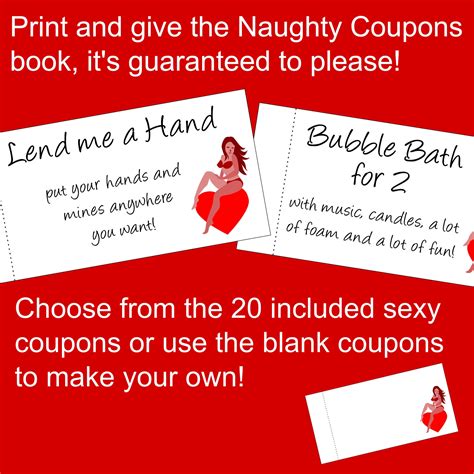 Valentine S Day T For Him Sexy Printable Naughty Coupons Book With Sex Coupons That Are
