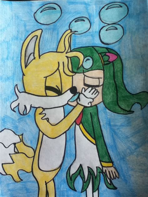 Well he was on top of her but you only saw that from a back view! Tails X Cosmo Emotional Underwater Kiss 3 by tailsthefoxlover715 on DeviantArt
