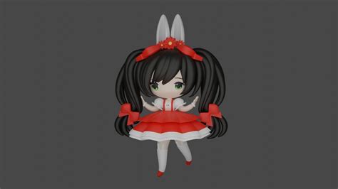 cute anime girl 3d model 3d printable cgtrader