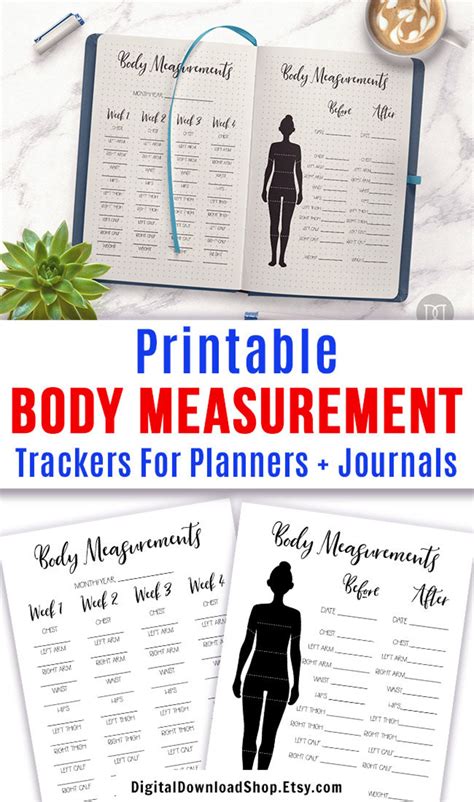 Body Measurement Tracker Printables Bullet Journal Body Etsy