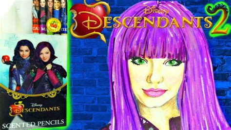 Disney Descendants 2 Draw New Mal Coloring With Scented Pencils And