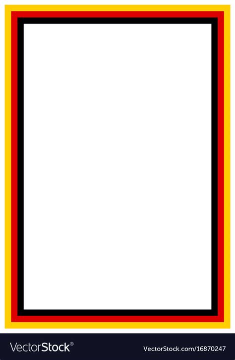 German Flag Page Borderr A4 Design For Project Vector Image
