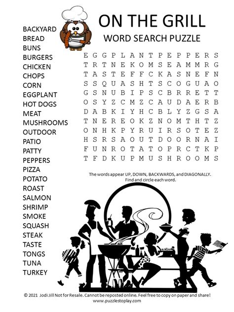 Grill Word Search Puzzle Puzzles To Play