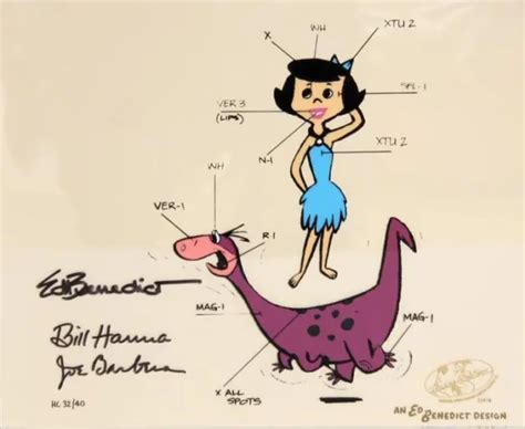 Hanna Barbera The Flintstones Betty And Dino Model Sheet Hand
