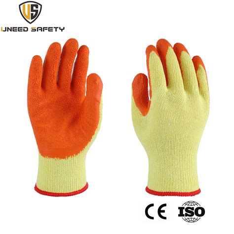 Ce Certified Hand Job Construction Work Colored Polyester Latex Glove