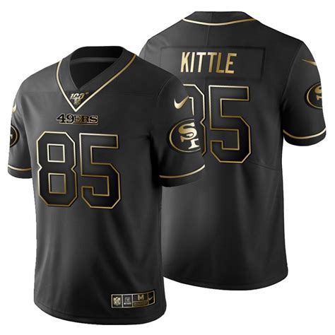 Mens George Kittle 49ers Golden Edition Black Jersey