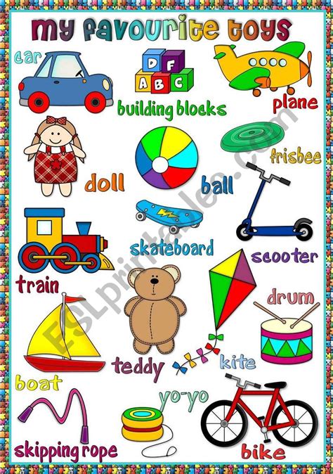 my favourite toys poster esl worksheet by mada 1