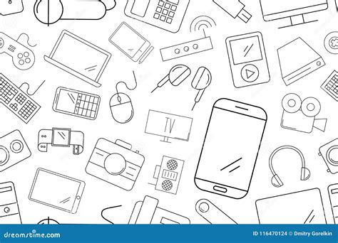 Vector Electronic And Device Pattern Electronic And Device Seamless