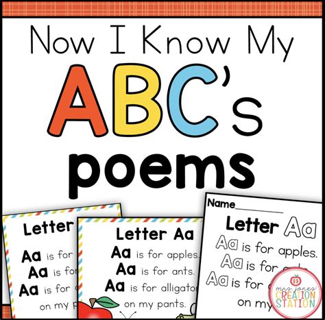 Alphabet Poems Coloring Sheets Pocket Chart Now I Know My Abcs