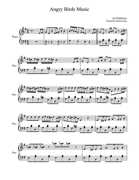 Angry Birds Theme Song Sheet Music For Piano Solo