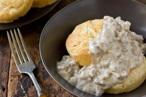 Southern Sausage Gravy Recipe Over Biscuits The Kitchn