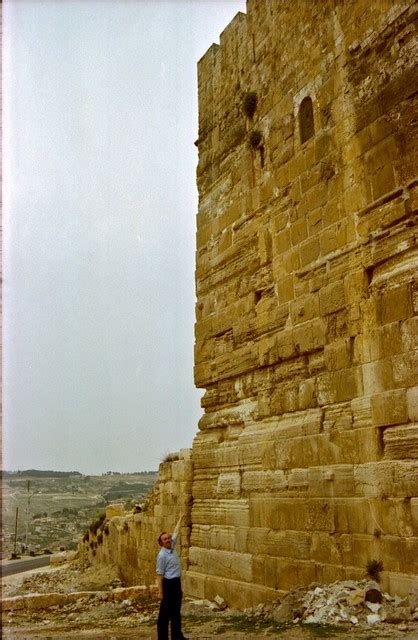 Panorama of the temple mount. Wall of Jerusalem above which stood Herod's Temple ...