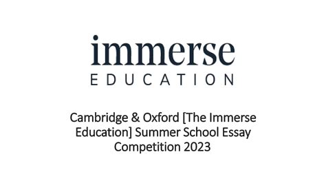 Cambridge And Oxford The Immerse Education Summer School Essay