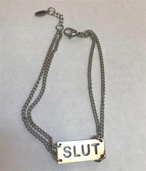 Slut Anklet In Stainless Steel With Gift Bag Included Etsy