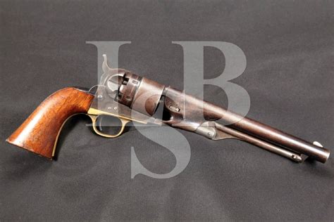 civil war era colt army model c1860 blue 8” percussion single action revolver mfd 1864 antique